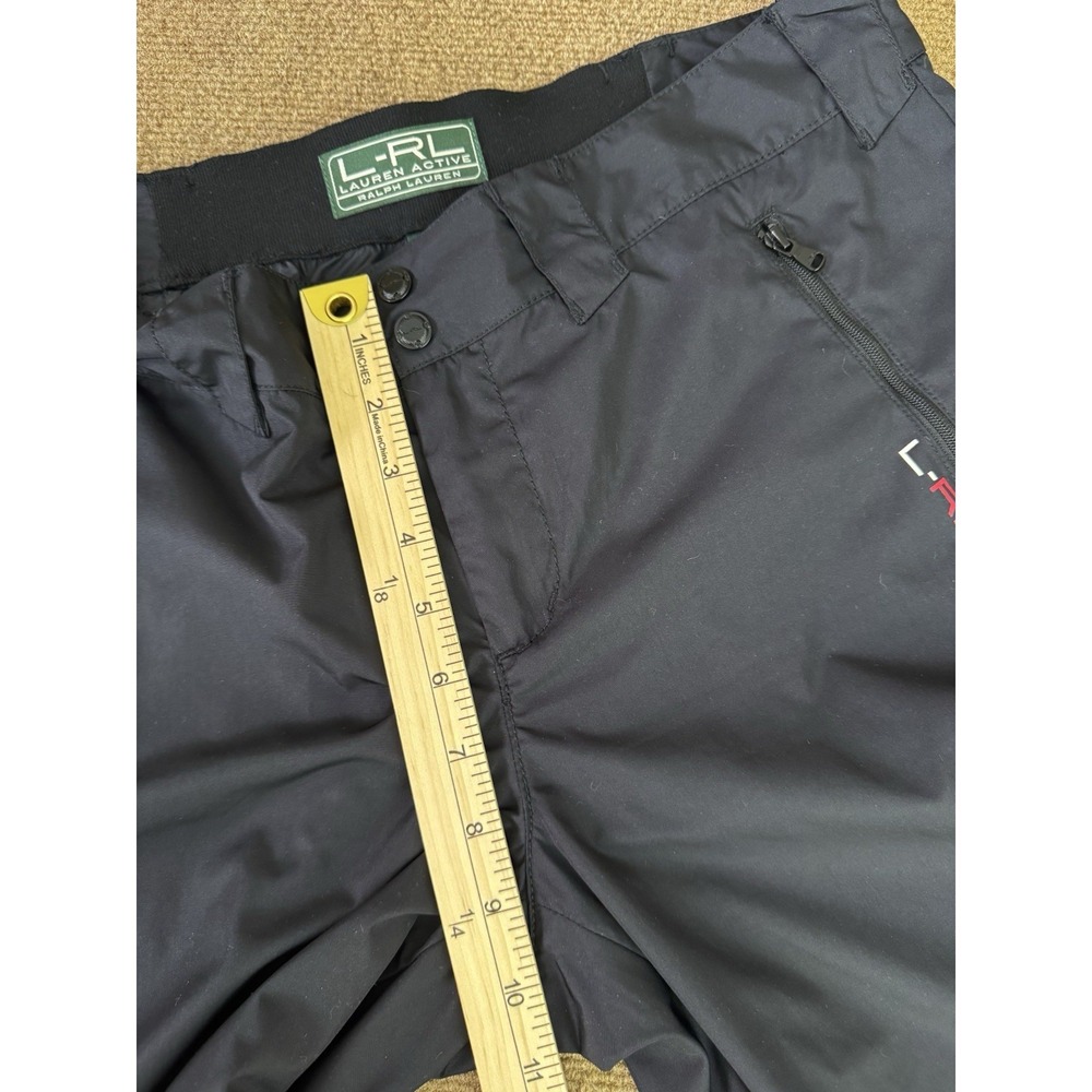 L-RL Lauren Ralph Lauren Active Pants Women 10 Black Performance Zip Pockets - Picture 10 of 16